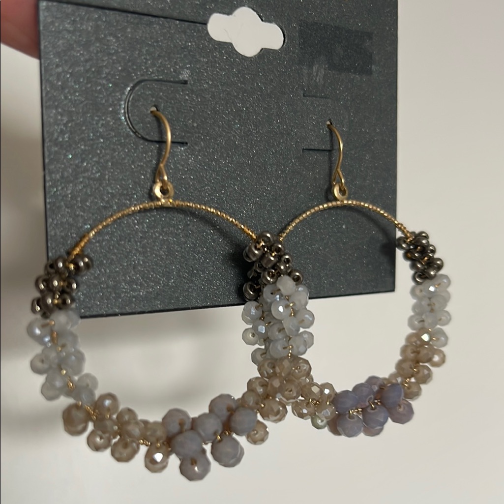 Massini Gold And Silver Hoop Earrings With Beaded Detail 25$